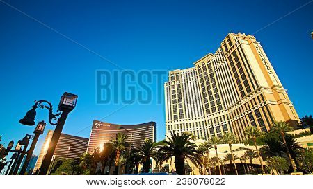 Las Vegas - Oct 09 2017: The Palazzo Luxury Hotel And Casino Resort Located On The Strip In Las Vega
