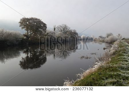 Winter Landscape Of River Suir Near Carrick-on-suir,co.tipperary,ireland.