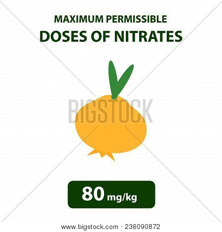 The Maximum Allowable Dose Of Nitrates In Onions. Nitrates In Vegetables And Fruits. Infographics. V