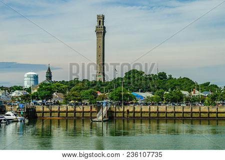 Provincetown Marina And Pilgrim Monument, Provincetown Ma Us.