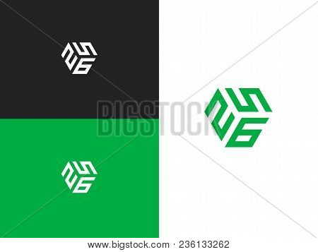 Combination Number 256. Hexagonal Figures, Geometric Logo Concept. Creative Vision Concept Logo, Ele