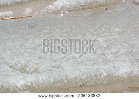 Ice Drift. The Ice Has Started On The River. The Ice Is Swimming On The River.