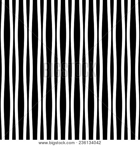Vector Seamless Pattern. Repeating Vector Texture. Modern Striped Texture. Monochrome Abstract Backg