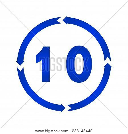 Number 10 Sign Turn Iconvector Illustration. Vector Illustration. Flat Style
