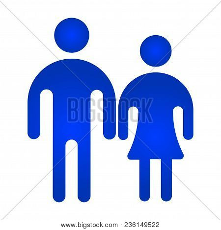 Man And Woman Icon On White Background. Vector Illustration