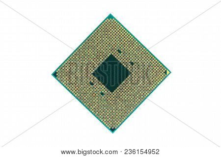 Cpu, Central Processing Unit , Isolated On White Background. Electronic Component Or Integrated Circ