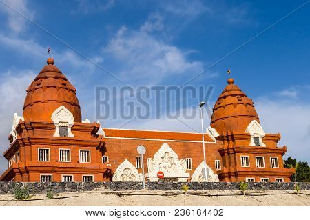 Thai-inspired Architecture Building With Two Domes On The Island Of Tenerife In Spain