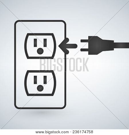 Illustration Of A 110v Power Outlet Isolated On A Modern Background