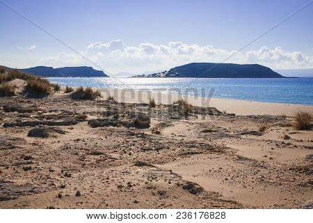 Scenic Simos Beach On Elafonisos Island In Greece