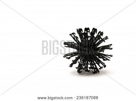 Black Piece Of A Children's Designer Velcro On A White Background