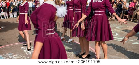 Elegant Graduates Are Dancing Waltz