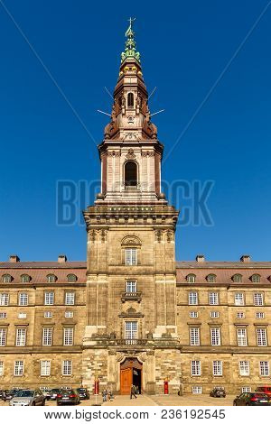 Copenhagen, Denmark - May 03, 2013: Christiansborg Palace Is A Palace And Government Building On The