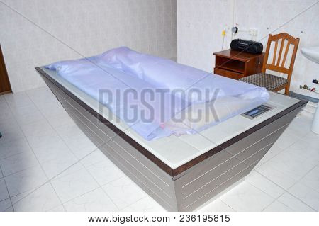 Room With Massage Waterbed For Medical Massage, Relaxation, Rest Improving Health