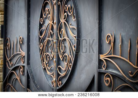 Decorative Parts Of Metal Gates, Elements Of Hand Forging.