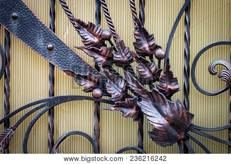Decorative Parts Of Metal Gates, Elements Of Hand Forging.