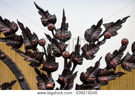 Decorative Parts Of Metal Gates, Elements Of Hand Forging.