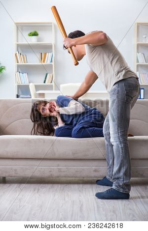 Desparate wife with aggressive husband in domestic violence conc
