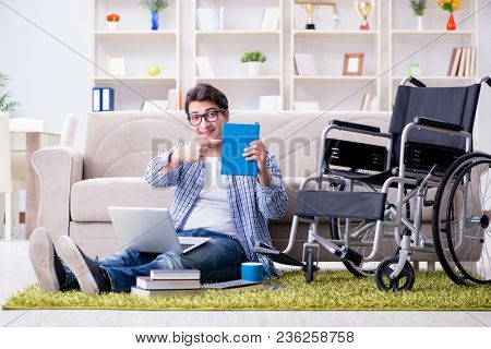 Young student studying at home