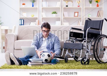 Young student studying at home