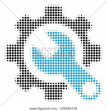 Service Tools Halftone Vector Icon. Illustration Style Is Dotted Iconic Service Tools Icon Symbol On