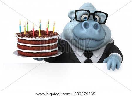 Fun monkey - 3D Illustration