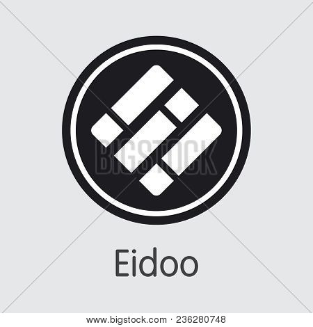 Eidoo - Cryptocurrency Pictogram. Vector Coin Illustration Of Digital Currency Icon On Grey Backgrou