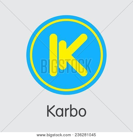 Cryptocurrency Karbo. Net Banking And Krb Mining Vector Concept. Cryptocurrency Mining Finance Logo.