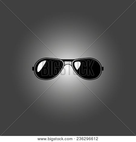 Glasses Summer Icon. Vector Illustration Flat On Grey Background