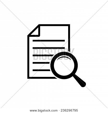 Magnifier Assessment Checklist Icon. Vector Flat Style, Symbol
