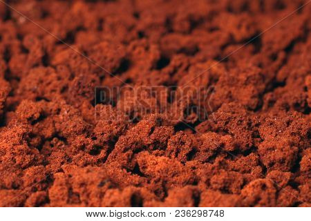 Instant Coffee In Granules. Instant Coffee Background Macro.