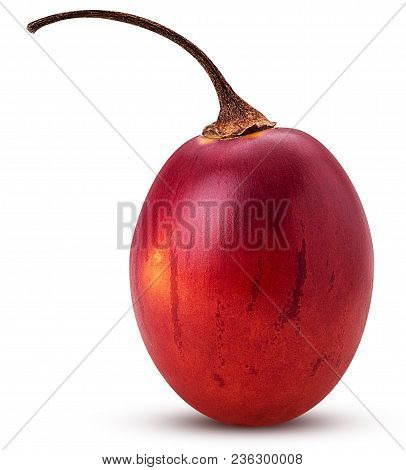Fresh Sweet Tamarillo Isolated Isolated On White Background. Clipping Path. Full Depth Of Field.