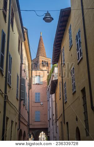 Piacenza, Emilia Romagna, Italy: Old Buildings Of A Typical Street