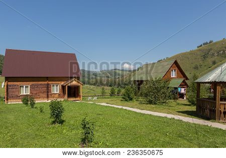 Kaimskoye, Russia - July 18, 2015: Recreation Center Health-improving Center Maral Breeding Farm Kai