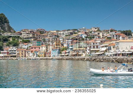 Parga, Greece - July 17, 2014: Amazing Summer View Of Town Of Parga, Epirus, Greece