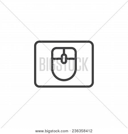 Computer Mouse Pad Outline Icon. Linear Style Sign For Mobile Concept And Web Design. Mouse Click Li