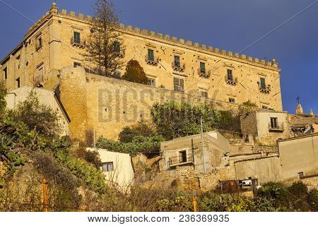 View Of The Branciforti Building In Leonforte, Sicily