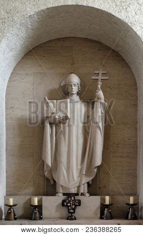 MUNSTERSCHWARZACH, GERMANY - JULY 09: Pope Boniface, altar in Munsterschwarzach Abbey, Benedictine monastery, Germany on July 09, 2017.