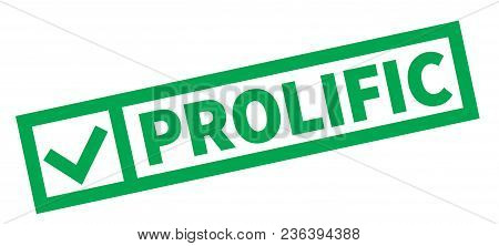 Prolific Typographic Stamp, Sign, Label Green Check Series