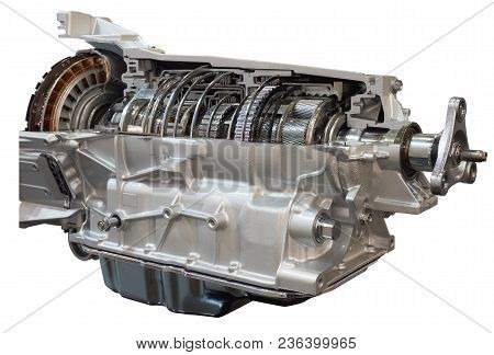 Cutaway Transmission: Clutch And Gearbox Of The Truck Showing Inside