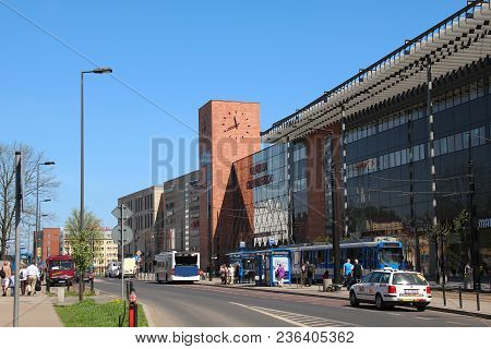 Krakow, Poland - April 29, 2012: This Is Part Of The Modern Reconstruction Of The Historic Pawia Str