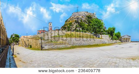 Old Fortress Of Kerkyra, Capital Of  Corfu Island, Greece.