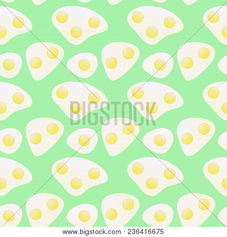 Seamless Simple Fried Egg Pattern On Delicate Background