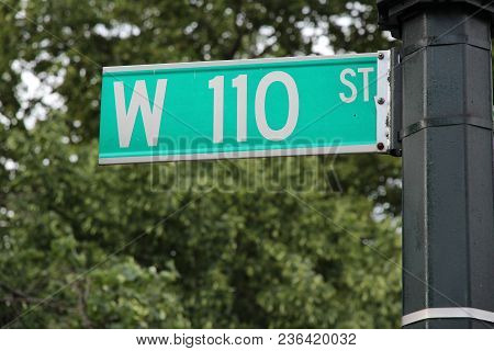 New York City, United States - 110 Street In Upper Manhattan.