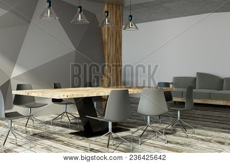 Modern Meeting Room Interior With Louge Area. 3d Rendering