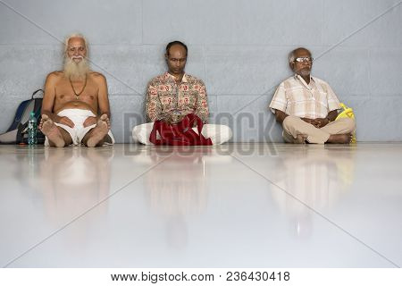 Ashram Of Sri Ramana Maharshi, Tiruvannamalai, Tamil Nadu, India - March Circa, 2018. Unidentified W