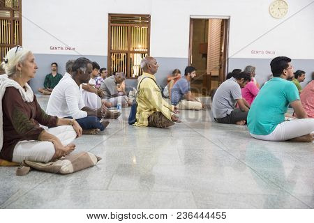 Ashram Of Sri Ramana Maharshi, Tiruvannamalai, Tamil Nadu, India - March Circa, 2018. Unidentified W