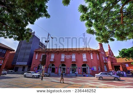 Malacca, Malaysia - July 22, 2017: Malacca Art Gallery In Malacca City, Malaysia. It Was Built In 17