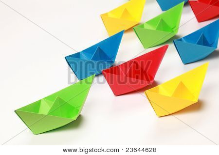 Colored Paper Boats