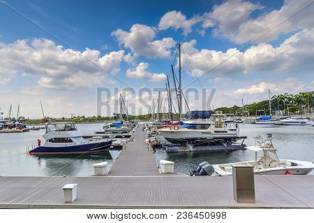 Johor Bahru, Malaysia -aug 3Rd, 2017 :puteri Harbour, Johor, Malaysia. Puteri Harbour Is A Marina De
