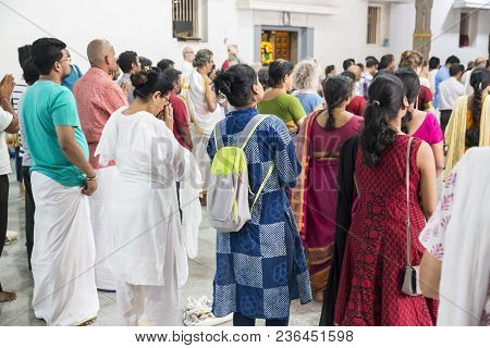 Ashram Of Sri Ramana Maharshi, Tiruvannamalai, Tamil Nadu, India - March Circa, 2018. Unidentified W